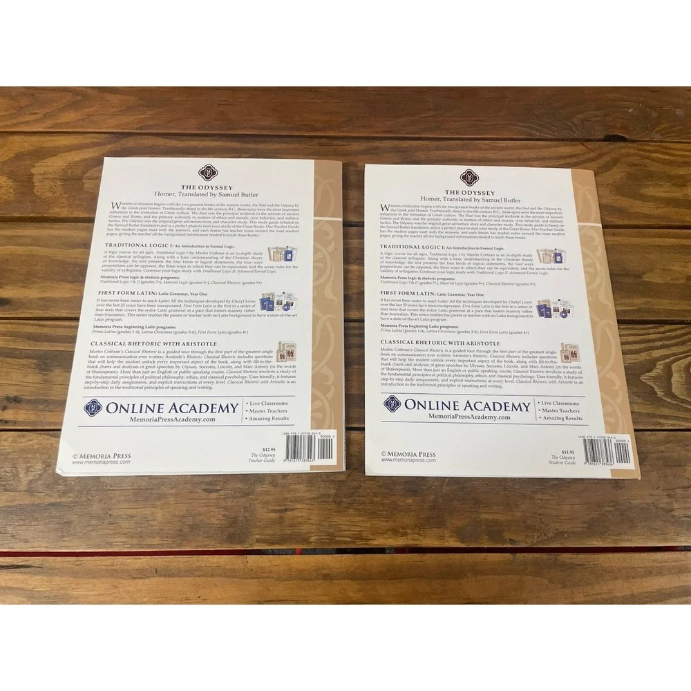 The Odyssey Teacher & Student Guide Set Memoria Press Homeschool NEW